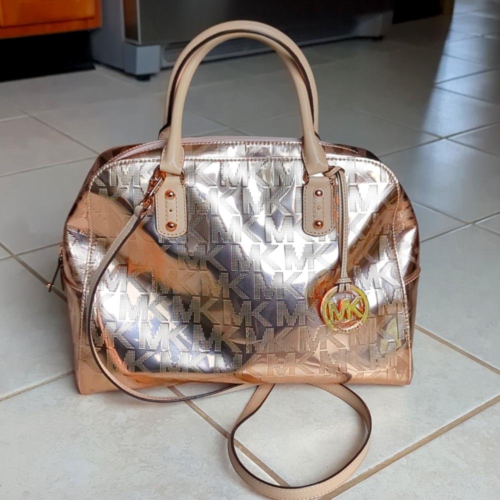 Michael Kors Large Satchel Rose Gold Metallic